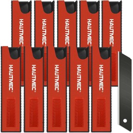 HAUTMEC 100PCS 18mm SK2H Ultra Sharp Snap Off Blades, Retractable Black Utility Knife Replacement Blades, Sharper SK2H Heavy Duty, Creative Safety Box, for Box, Carpet, Rope HT0144-100PC