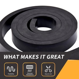 TEKDOE 3/8 Inch Thick Neoprene Rubber Strips and Heavy-Duty Solid Rubber Rolls, Sheet for DIY Gasket, Warehouse, Pads, Seals, Weather Stripping, Flooring (1 Inch Wide, 5 Feet Long)
