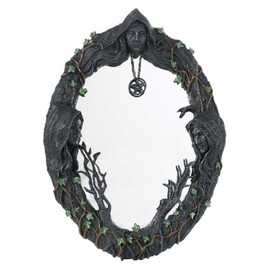 Pacific Giftware Mother Maiden Crone Triple Goddess Mirror with Amulet 17.5" H