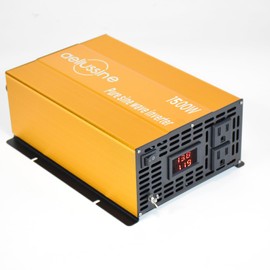 aeliussine 1500W Pure Sine Wave Inverter-12V DC to 110V 120V AC Power Converter with 2 AC Outlets, 12 Volt Power Inverter for Truck, Rv, Camping, Home, Emergency Power