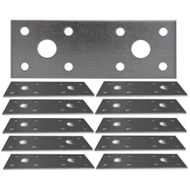 Hinge Repair Flat Connecting Joining Plate Galvanised Heavy Duty Metal Steel Sheet Structural Connectors 3.94"x1.38"x0.1" (100 x 35 x 2.5mm) Pack of 10pcs