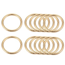 sourcing map Metal O Rings, 12pcs 25mm(0.98") ID 3mm Thickness Multi-Purpose Non-Welded O-Ring Buckle for Craft Belt Purse Handbag Bag Making Hardware, Gold Tone