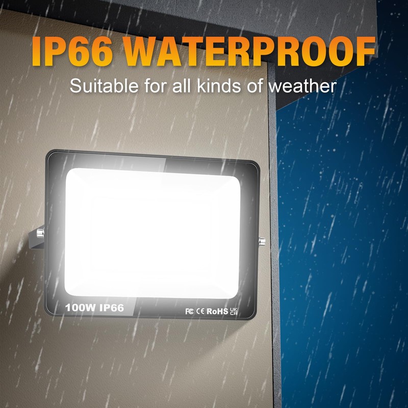 YOJZMA 50W Flood Lights Outdoor 5000 lm Super Bright Security