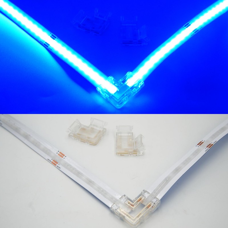 COB LED Connectors Kit, 25Pcs 5/8/10/12mm, 8Pcs Gapless, 10Pcs Connector+Cable,