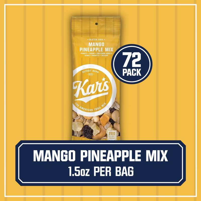 Kar’s Nuts Unsalted Mango Pineapple Trail Mix, 1.5 oz Individual