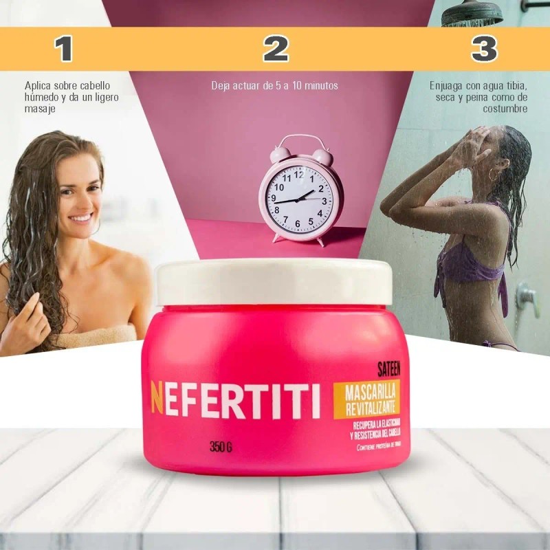 Mascarilla Revitalizante Sateen Nefertiti Cabello 350gr