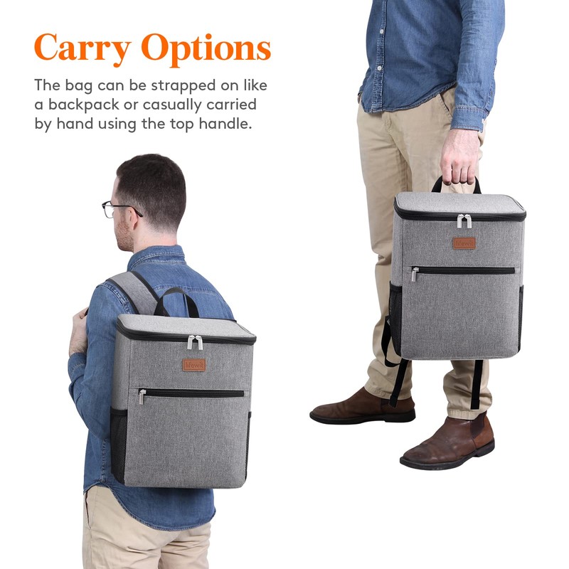 Lifewit 24L (30-Can) Soft Cooler Backpack with Hard Liner, Large