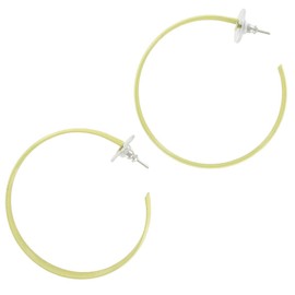 Pierced Earrings Hoop New Big Enamel Yellow Lightweight 2 1/4" Earrings For Women Set