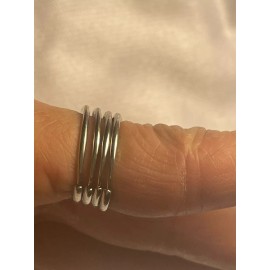 Unbranded .925 Sterling Silver Adjustable Stamped Letter Stacking Ring 4pcs Set sp 'LIFE'