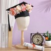 Zeyune Pink Flower Crown Graduation Hat Decoration Adjustable Flower Headbands