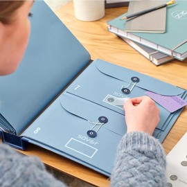 in Case I Go Missing Binder, Folio Document Organizer Binder Multipurpose Important Document Storage Folder Protective File Storage for Work Office School Home