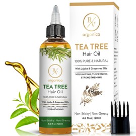 RV Organica Tea Tree Oil for Hair | 100% Pure And Natural | Blend with Natural Carrier Oils | Enhance Hair Volumizing and Thickness | Nurture Split Ends And Dry Scalp | 4 fl oz