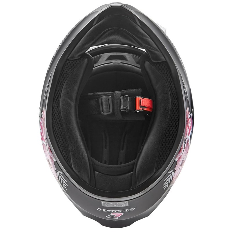 Bogotto H128 Fiori Helmet, Black/Pink, M