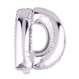 Glanzzeit 16 Inch Silver Foil Balloons Letters A to Z Numbers 0 to 9 Baby Shower Birthday Party Wedding Decor (Letter D)