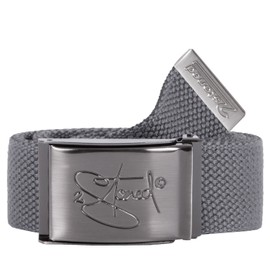 2Stoned Fabric Belt Anthracite 4 cm Wide with Matte Buckle with Bottle Opener 135 cm Long for Men and Women