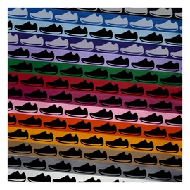 Athletic Running Shoe Satin Ribbon for Bows Gift Wrapping DIY Craft Projects - 3 Yards - Green Ribbon/Black Printing - 1 Inch Width