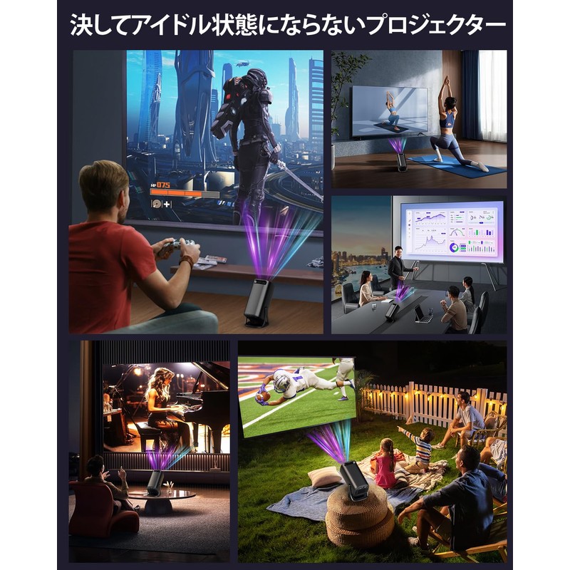 Glorlummi Projector, Household Use, 22,000 LM, Bluetooth Remote Control, Android