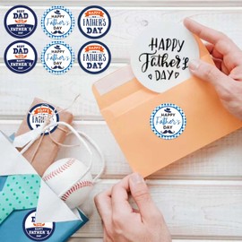 JUESMOS 72PCS Happy Fathers Day Stickers 1.5" Father's Day Gift Stickers Labels Father's Day Gift Tags Stickers Fathers Day Present Stickers for Envelope Seals Boxes Cards Party Favor Decorations