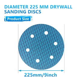 GZKTY Pack of 13 225 mm Velcro Sandpaper, Eccentric Sanding Discs, 6-Hole Grit 40 Sanding Pads for Random Orbital Sander, Sander, Giraffe Sander, Polishing Machine