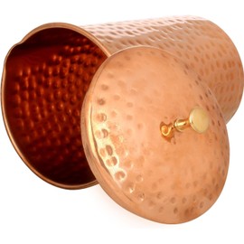 SHYAMVUN Pure Copper Water Jug (99.72%) | Copper Jug for Ayurveda Health Benefits (Hammered, With 2 Glasses)