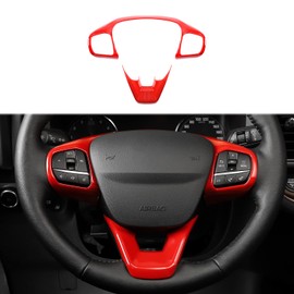 Linskip Steering Wheel Trim Compatible with Ford Bronco Sport 2021-2026, Steering Wheel Cover for Bronco Sport Interior Accessories(Red)