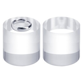 sourcing map 2pcs Acrylic Cylinder Display Blocks, 50 x 50 mm/2" x 2" Clear Jewelry Display Base Polished Cube Riser Stand Display Holder Base for Ring Bracelet Cosmetics Crafts