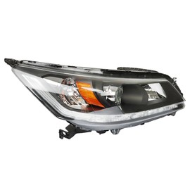 munirater 1 Pair Headlights for 2013 2014 2015 Accord Sedan Headlamp DRL Halogen Black Driver and Passenger Side RH&LH