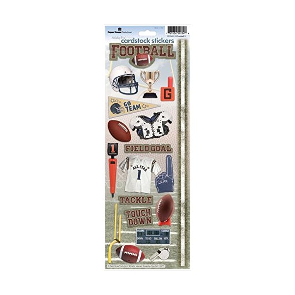 Paper House Productions STCX-0113E Cardstock Stickers, Football 2 (1-Pack)