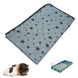 RIOUSSI Guinea Pig Cage Liners, Absorbent Washable Reusable Guinea Pig Fleece Bedding for Midwest and C&C Cages with Leakproof Bottom. Star Print, 24x36 Inch, 2 Pack