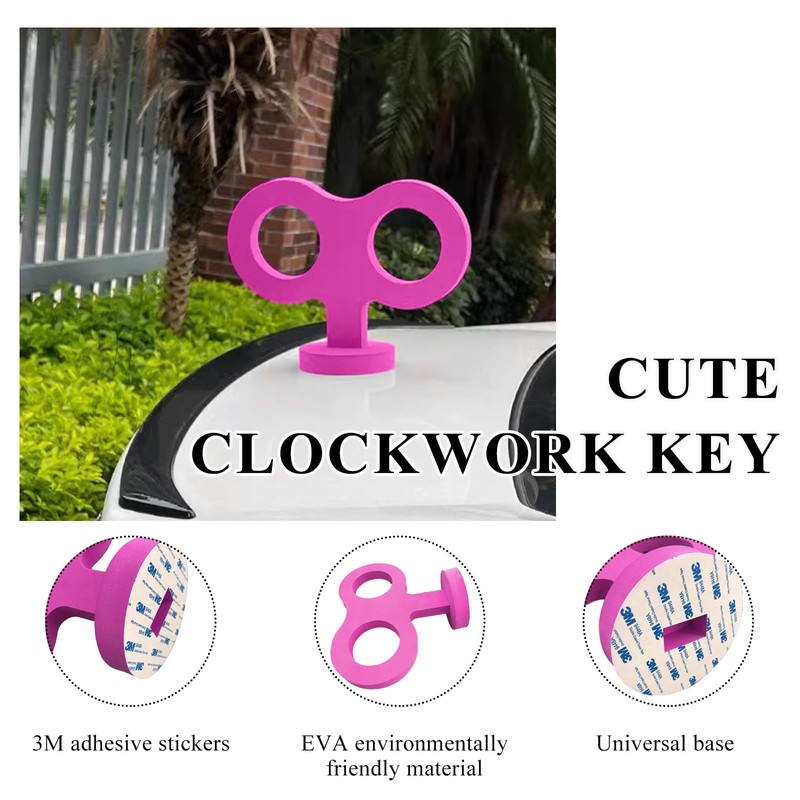 Gasedin Car Wind Up Key Sticker, Funny 3D Sticker Wind