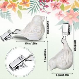 8 Pieces Cast Iron Antique Bird Tablecloth Weights Vintage Tablecloth Weights Clip on Hangers Pendant Tablecloth Weights Kit for Outdoor Home Garden Party Wedding Picnic Table Covers (White)