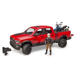 bruder Ram 2502 Power Wagon with Ducati Scrambler Desert Sled and Driver Vehicles Toy