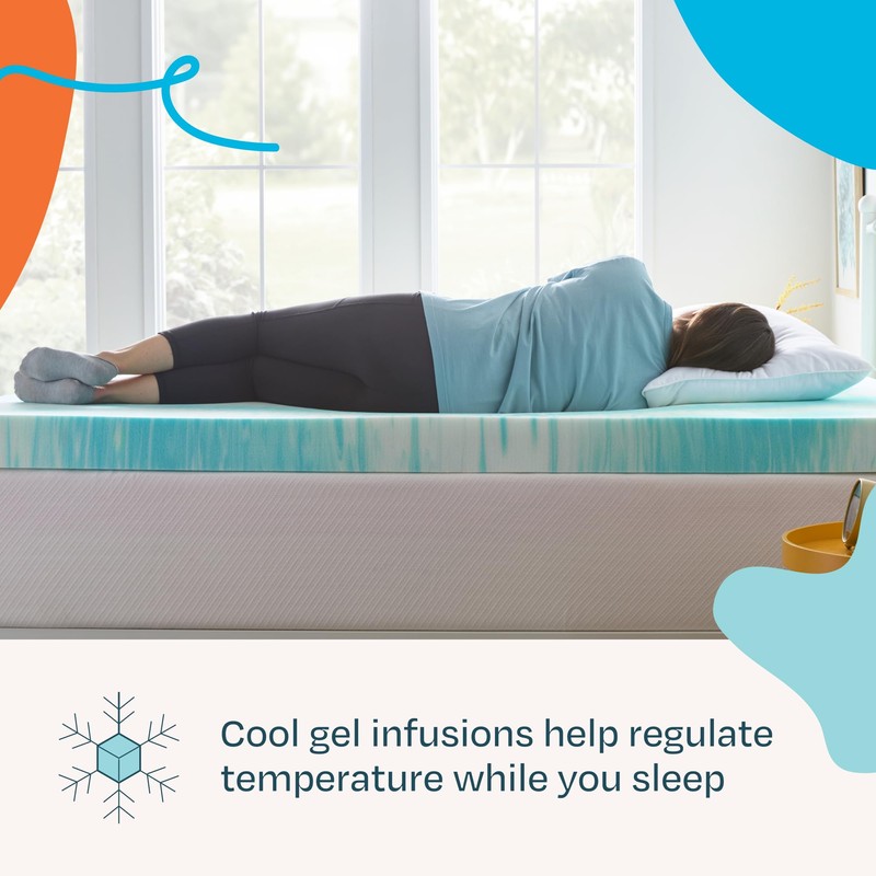 Linenspa 4 Inch Gel Swirl Memory Foam Topper - Twin