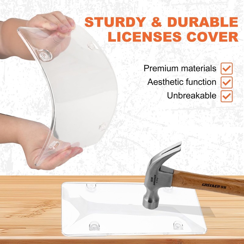 Keyiduid 2 Pack Clear License Plate Covers, License Plate Protector,
