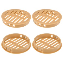 M METERXITY 4-Pack Round Soffit Vents, 60mm/2.4 Inch Plastic Air Vents Grille Circular Soffit Vents Cover for Bathroom Home/Office/Kitchen/Cabinet/Wardrobe [Orange]