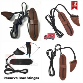 Leather Phobia Traditional Leather Bow Stringer Brown Archery Bowstring Recurve Long Tool Rope - Tiger Brown