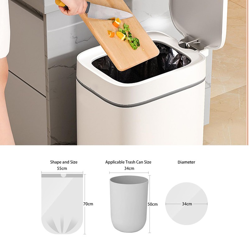 Waikas 8 Gallon Trash Bags, Drawstring Garbage Bags, 1.32Mil Thickness,