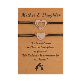 Mother Daughter Bracelets Set for 2 Matching Bracelets for Mom and Daughter Gifts from Mom Daughter Heart Matching Bracelets for Women