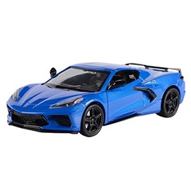 OPO 10 - Miniature car reproduced at 1/24 scale compatible for blue Corvette C8 2020 - Motormax 79360