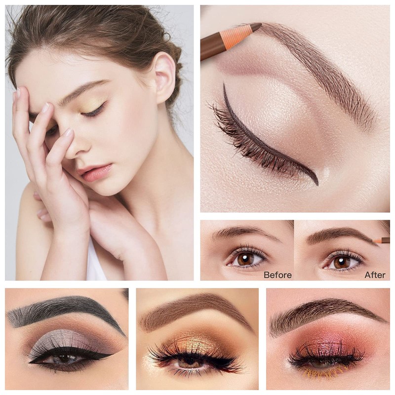 LSxia Waterproof Eye-Brows Pen-cil Set, Pull Cord Peel-off Eyebrow Pencil