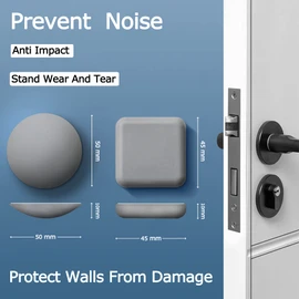 XoYoZo Door Stoppers Wall Protector Buffer Guard Doorknob Door Handle Bumper Self Adhesive Silencer Soft Rubber Crash Pad for Home Office