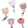 Leadigol 9 Pcs Retractable Badge Reel, Cartoon Bear Name Card