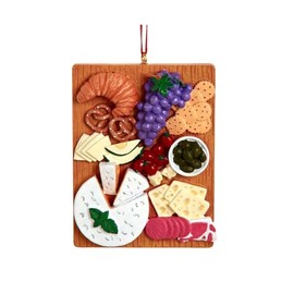 Bridge Collection Charcuterie Board - Snack Food Tray for Holiday Decor - Fun French Food Christmas Ornament