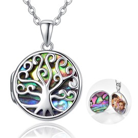 TANGPOET Photo Locket Necklace 925 Sterling Silver Pictures Locket for Opening Pendant Jewellery Gifts for Women Girls Family, Sterling Silver