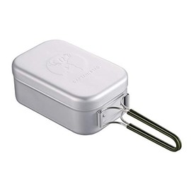 Captain Stag UH-4113 Mess Tin Aluminum Square Cooker, 1 Cup, With Graduations, All Anodized Treatment, Silver