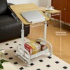 Overbed Table with Wheels,Height Adjustable Side Table