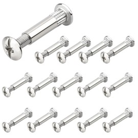 ANBOO 30 Piece Connection Screws - Furniture Connectors Cabinet Connector Set (15 x Screws + 15 x Sleeves) for 32-36 mm Wooden Panels | Body Connector for Cabinets & Shelves | Rustproof & Easy to