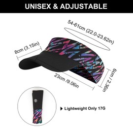 YAMEIZE Soft UP 50 + Visor Hat for Women Men Foldable Quick Dry UV400 Peaked Cap Sun Hat Running Golf Sports, color painting, Unit size