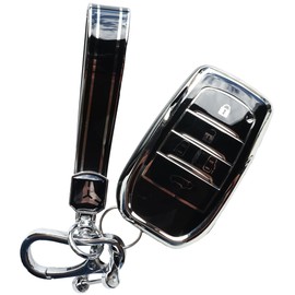 DSIC Alphard Vellfire 40 Series Noah Voxy 90 Series Sienta Smart Key Case Key Cover Luxury Accessory Dress Up Parts Men's Women's, Black x Platinum