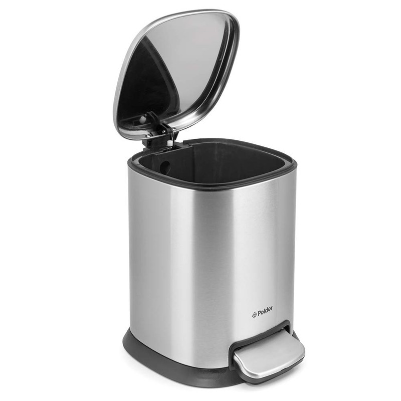 Polder 5-Liter Stainless Steel Step Can with 50 Liner Bags